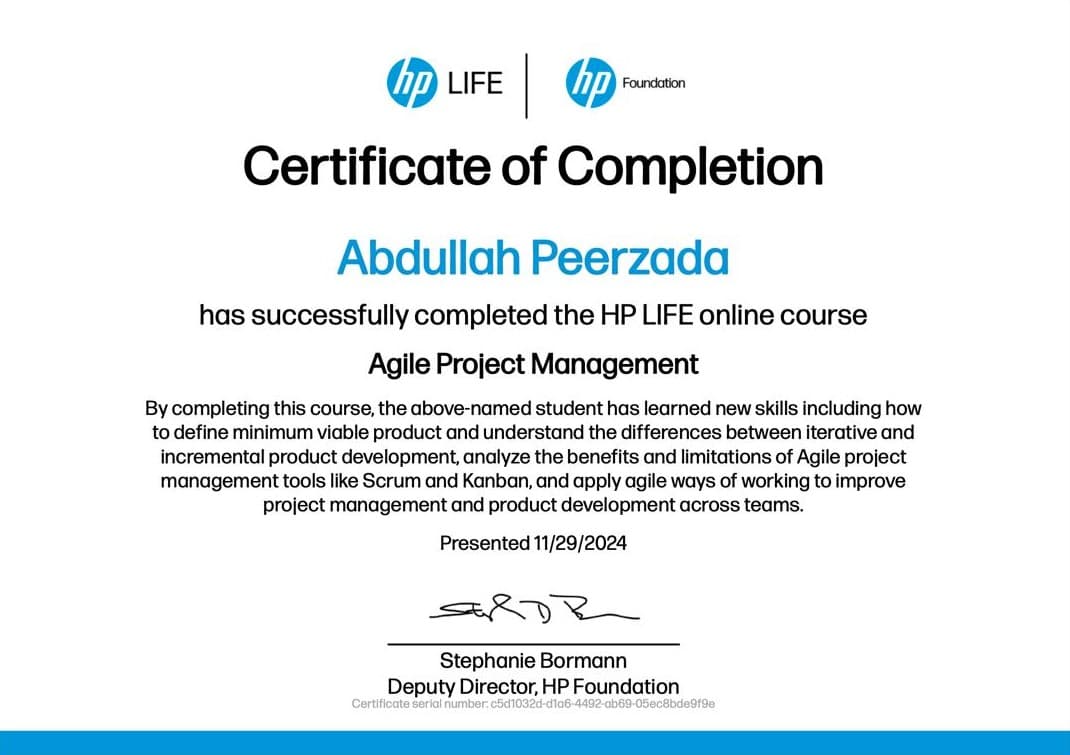 Agile Project Management by HP Life
